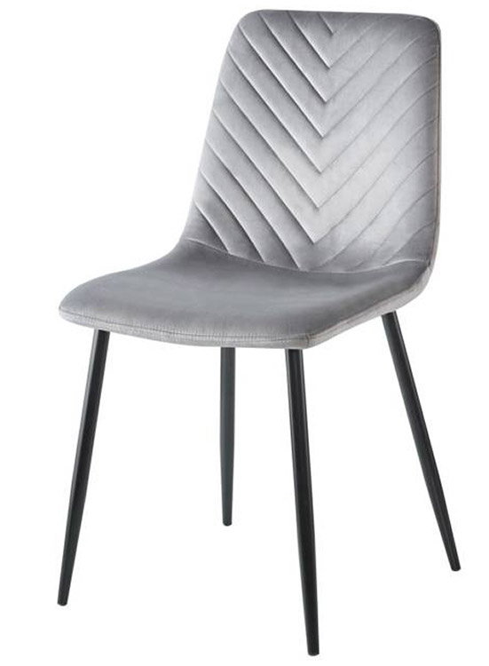 Krzeso tapicerowane TRIO VELVET LIGHT GREY